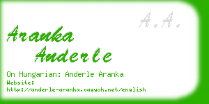 aranka anderle business card